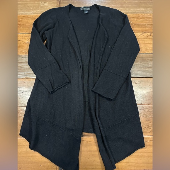Philosophy Cashmere by Republic Black Open Front Cardigan Sweater Size L - Picture 1 of 3